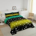 thumbnail image 4 of Erosebridal Glitter Star Bedding Set Queen Size, Black Yellow Green Comforter Set Teens Adult Bedroom, Ombre Silver Meteor Duvet Insert Sparkle Galaxy Twinkle Starlight Quilt 3Pcs, 4 of 6