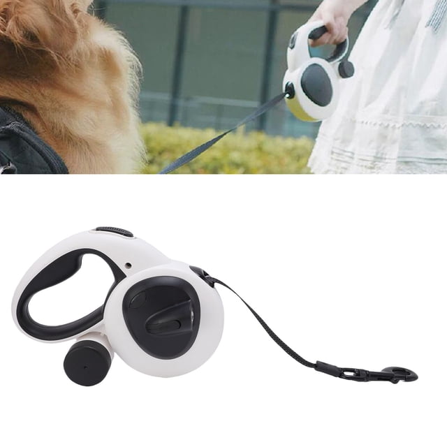 Retractable Dog Leash, 16.4FT Reflective Nylon Tape Automatic Telescopic Dog Leash Built in LED Light, Brake Button