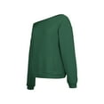 thumbnail image 5 of Womens off The Shoulder Sweatshirt Comdrip off The Shoulder Sweatshirt for Women Oversized Long Sleeve Fleece Basic Pullover Sweatshirts with Pockets Cute Sweatshirts Blackish Green L, 5 of 6