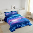 thumbnail image 3 of Erosebridal Antarctic Aurora Bedding Sets with Comforter, Dreamy Starry Sky Duvet Insert, Navy Blue, Reversible 2-Piece, 3 of 7