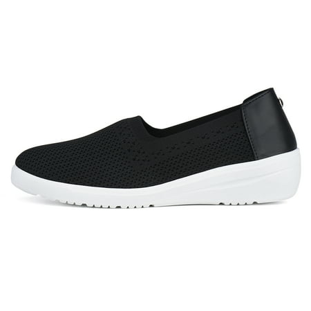 

JENN ARDOR Women Slip On Walking Shoes Platform Loafers Mesh Knit Sock Sneakers