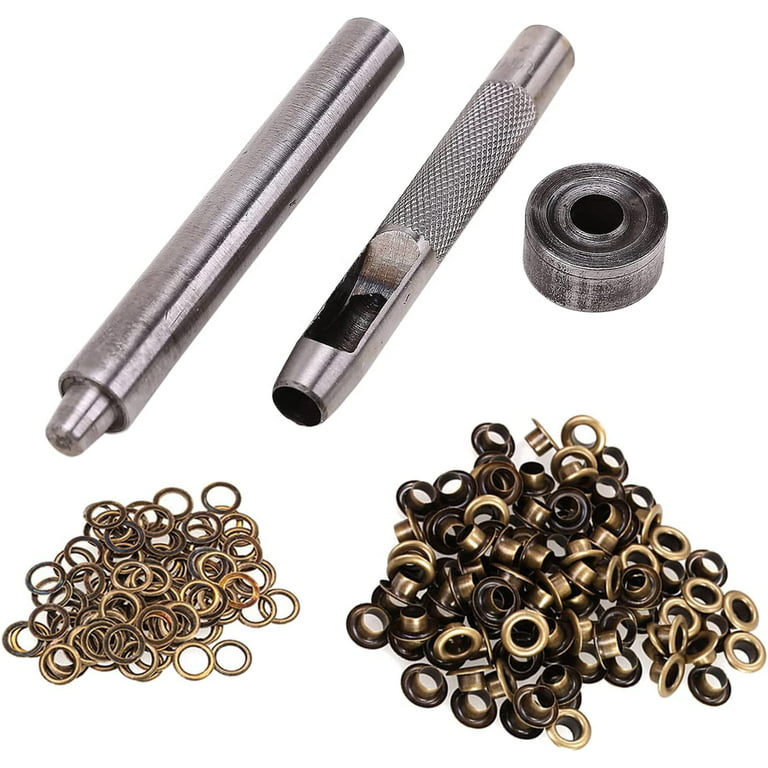 Trimming Shop 100 Set 10mm Eyelets Grommet with 3 Grommet Setting Tool  Eyelet Punch Kit for Leather, Fabric, Shoes, Handbag, Purses, Repair  Clothing