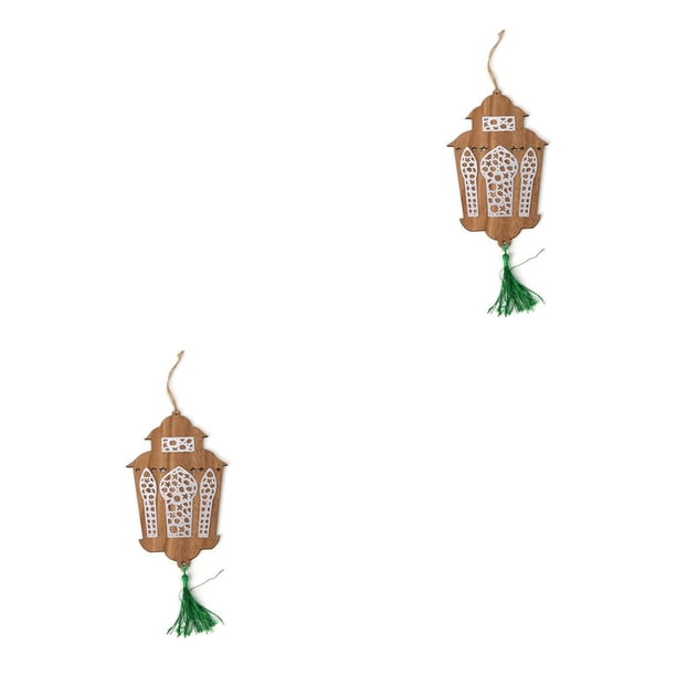 Naiovety Colgante de Eid-ul-fitr de 2 piezas, decoración de farol de ruptura rápida, regalo creativo con borla para puerta de pared JM01344 Type1 NO1 Naiovety CBP195985