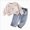 White, variant on WXFAZCVU Girl Outfits Flowers Long Sleeve Sweatshirt and Wide Leg Jeans Trendy Clothing Set Size 18-24 Months