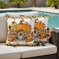thumbnail image 4 of Fall Pumpkin Outdoor Waterproof Pillow Covers, Thanksgiving Sunflowers Rustic Pine Cone Decorative Square Throw Pillowcase Sofa Cushion Sham for Patio/Couch/Chair, 24"x24" 2 Pack, 4 of 8