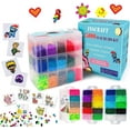 thumbnail image 1 of 25,000 pcs Fuse Beads Kit 26 Colors 5MM, Including 127 Patterns, 4 Big Square, 1 Heart Pegboards, 1 Flower Ironing Paper, Tweezers, Beads Compatible by INSCRAFT, 1 of 7