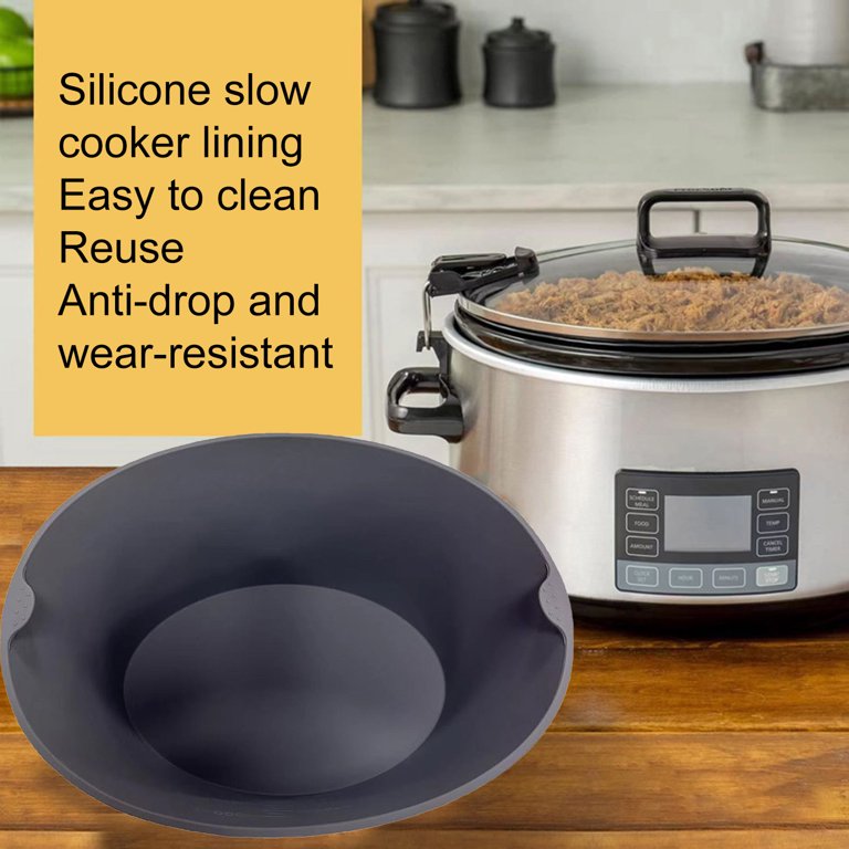 HYmarket 2-in-1 Grid Design Slow Cooker Liner - Easy to Use, Reusable, Food  Grade, Safe Cooking - Silicone Slow Cooker Compartment Liner - Kitchen  Supplies 
