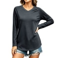 thumbnail image 4 of jjayotai Womens T Shirts Long Sleeve V Neck Basic Tee Curved Hem Tops Casual Loose Fitted Soft Fall Tops Outfits, 4 of 6
