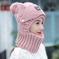 thumbnail image 2 of Domzle Winter Knit Beanie Hat with Neck Warmer,Thermal Face Cover for Cold Weather Warm for Outdoor Pink, 2 of 5