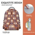 thumbnail image 5 of Boho Tribal Laptop Backpack - 17" Heavy Duty Oxford Fabric, Water-Resistant College Backpack for Women, Large Capacity Daypack for School, Library & Travel, 5 of 6
