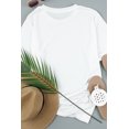 thumbnail image 3 of ABPHQTO Camiseta de manga corta con bloque de color gráfico de playa con letras blancas para mujer, 3 of 5