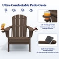 thumbnail image 3 of SERWALL Folding Adirondack Chair Set of 2 with Dual Cup Holders & Phone Holder, All-Weather HDPE Fire Pit Chairs for Outdoor, Patio, Poolside, Garden - Coffee, 3 of 13