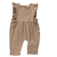 thumbnail image 4 of Toddler Girls Rompers Summer Ruffles Sleeveless Solid Tiered Swing Jumpsuits Onesie Outfit Khaki Infant Boy Clothes, 4 of 4