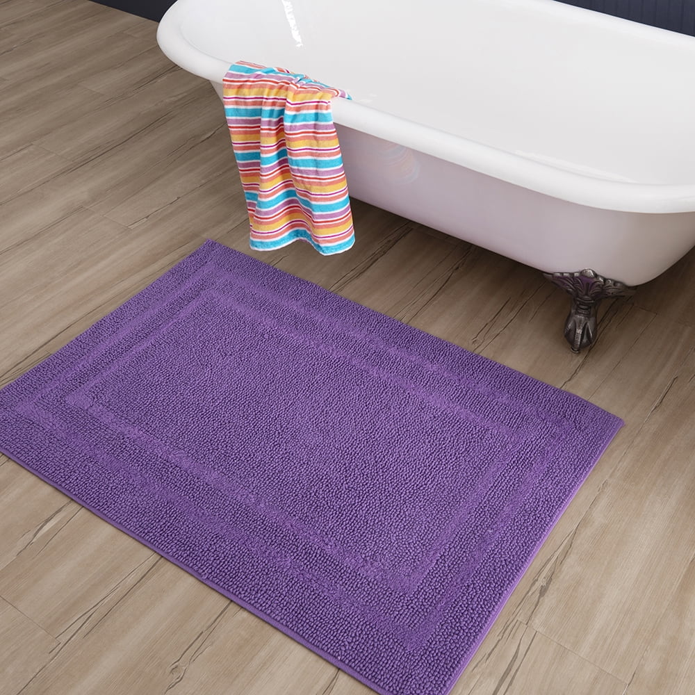 Mohawk Cotton Bath Mat Soft Absorbent Quick Dry Machine Washable Bathroom Mat, Grape, 21" x 34"