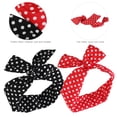 thumbnail image 2 of PIXNOR 2 Pcs Bandeau en Chiffon pour Femmes Élastique Croisé Extensible à Pois, 2 of 8