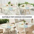 thumbnail image 7 of Pioneer Flower Floral Print Pattern Round Fitted Tablecloth with Elastic Edge,Dining Table Cover Waterproof,Outdoor Round Tablecloth for Camping,Dining,Indoor and Outdoor, 7 of 7