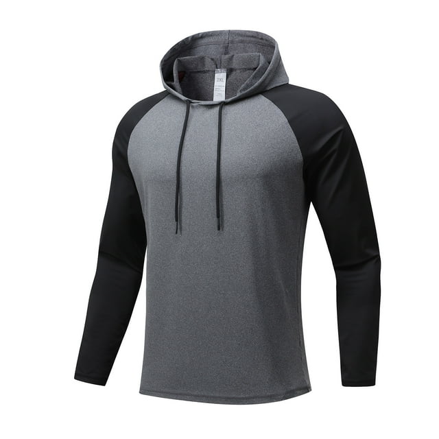 AherBiu Mens Hoodies Pullover Drawstring Quick Drying Stretch Lightweight Outdoor Running Sweatshirts