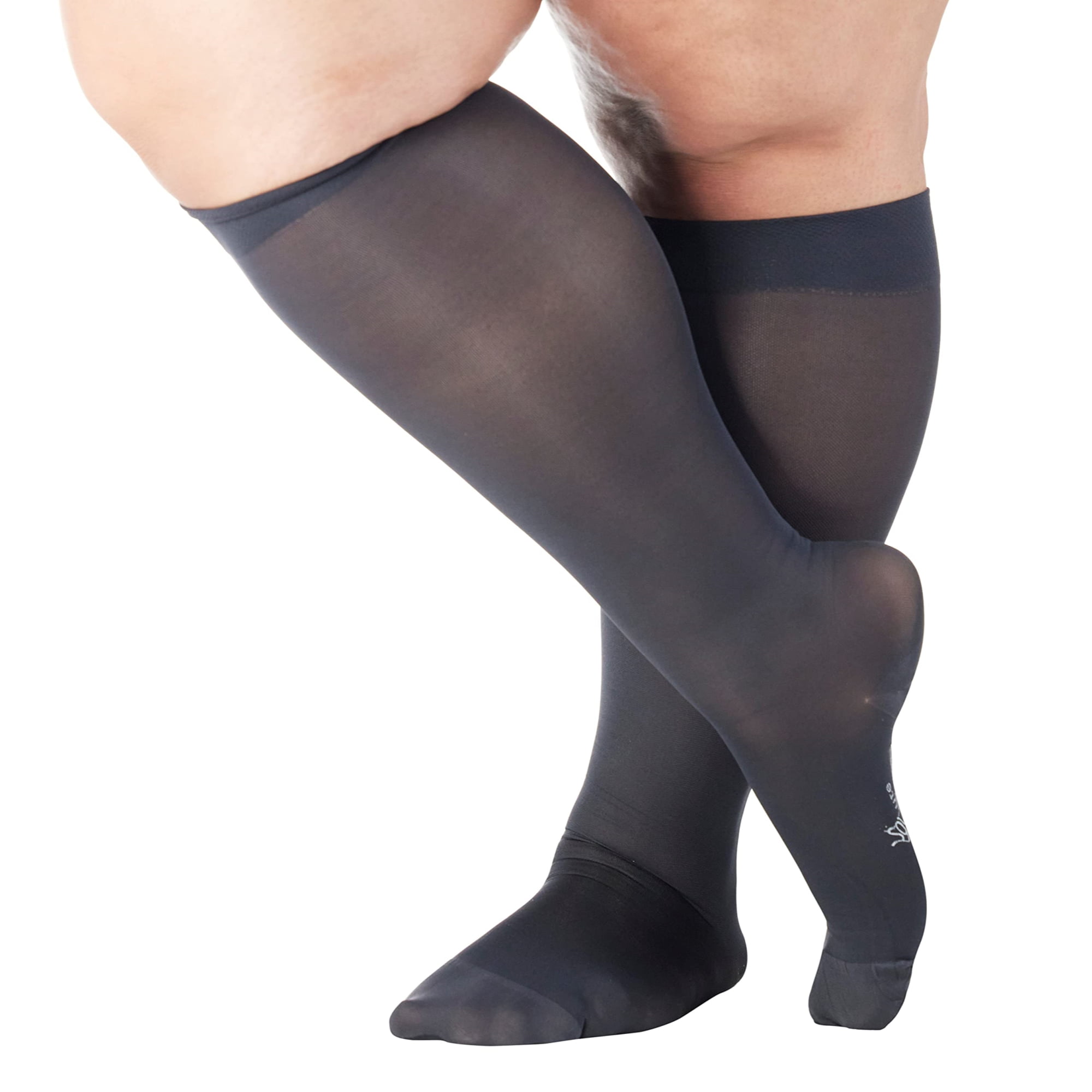 Nylon Socks Stockings 20" L Various Design Stitched Black girls lg women sm New