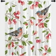 thumbnail image 4 of Cute Birds Blackout Curtains Set Watercolor Birds Branch Botanical Lovely Birds Rod Pocket Window Curtain for Bedroom or Living Room W42 x L45 Inch, 4 of 5