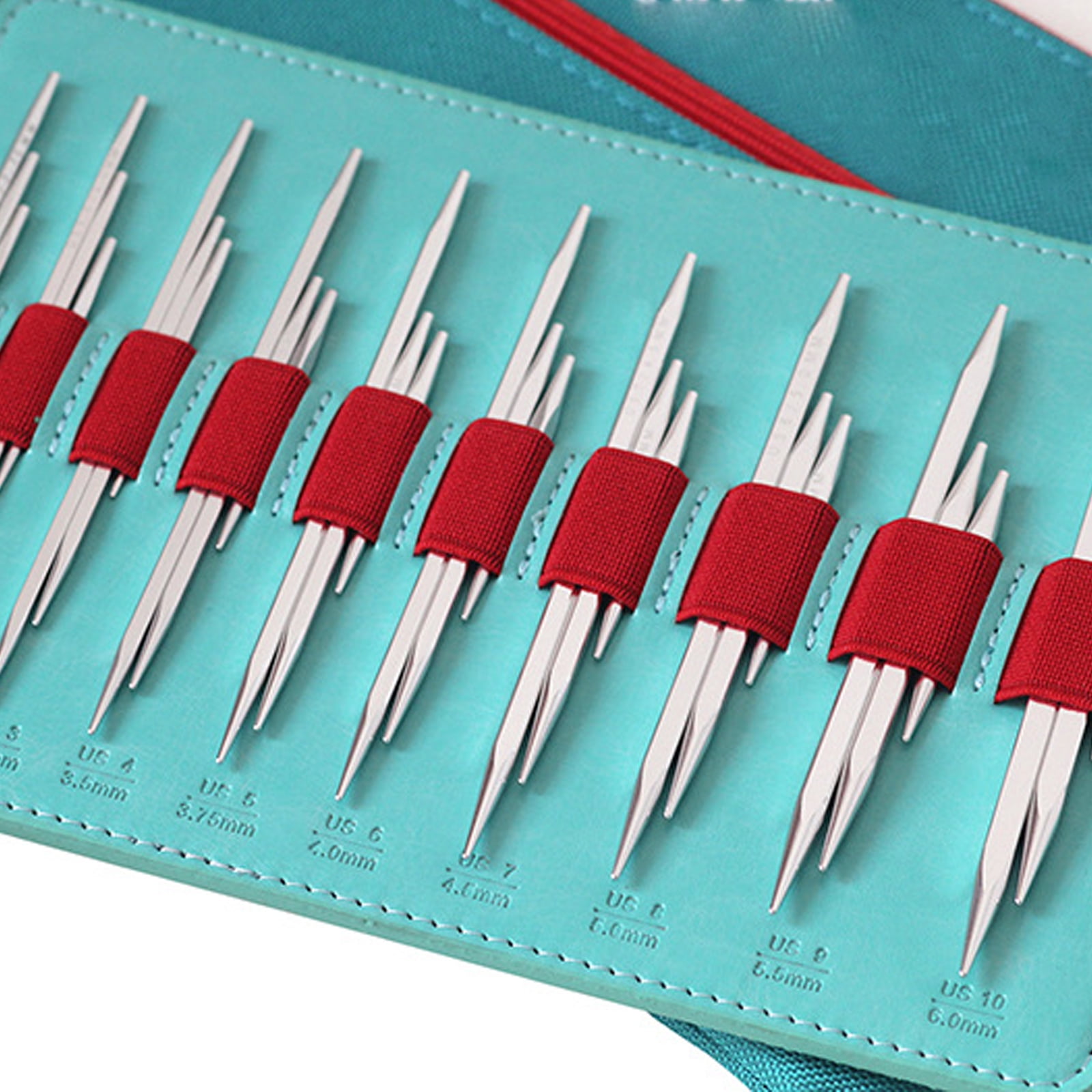 10Pairs Interchangeable Circular Knitting Needle Set with Storage Bag for Crocheting 2.75-6.0mm Aluminum Sweater Needle