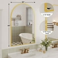 thumbnail image 2 of Kselythan Arched Mirror 20"x30" Arch Bathroom Mirror Wall Mirror Arched,Wall Mounted Vanity Mirror with Arch Metal Frame,Modern Bathroom Vanity Mirror for Bedroom,Living Room,Hanging or Leaning, 2 of 8
