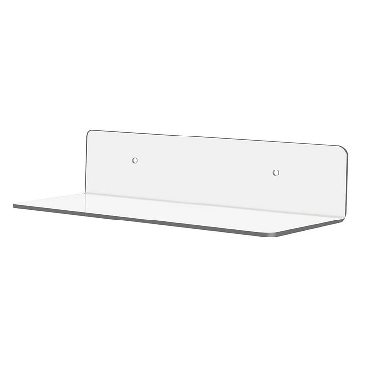 1pc Acrylic Floating Shelf Adhesive Wall Shelf, Floating Shelves Expand Wall Space for Living Room, Bathroom, Gaming Room, Office, Size: 4