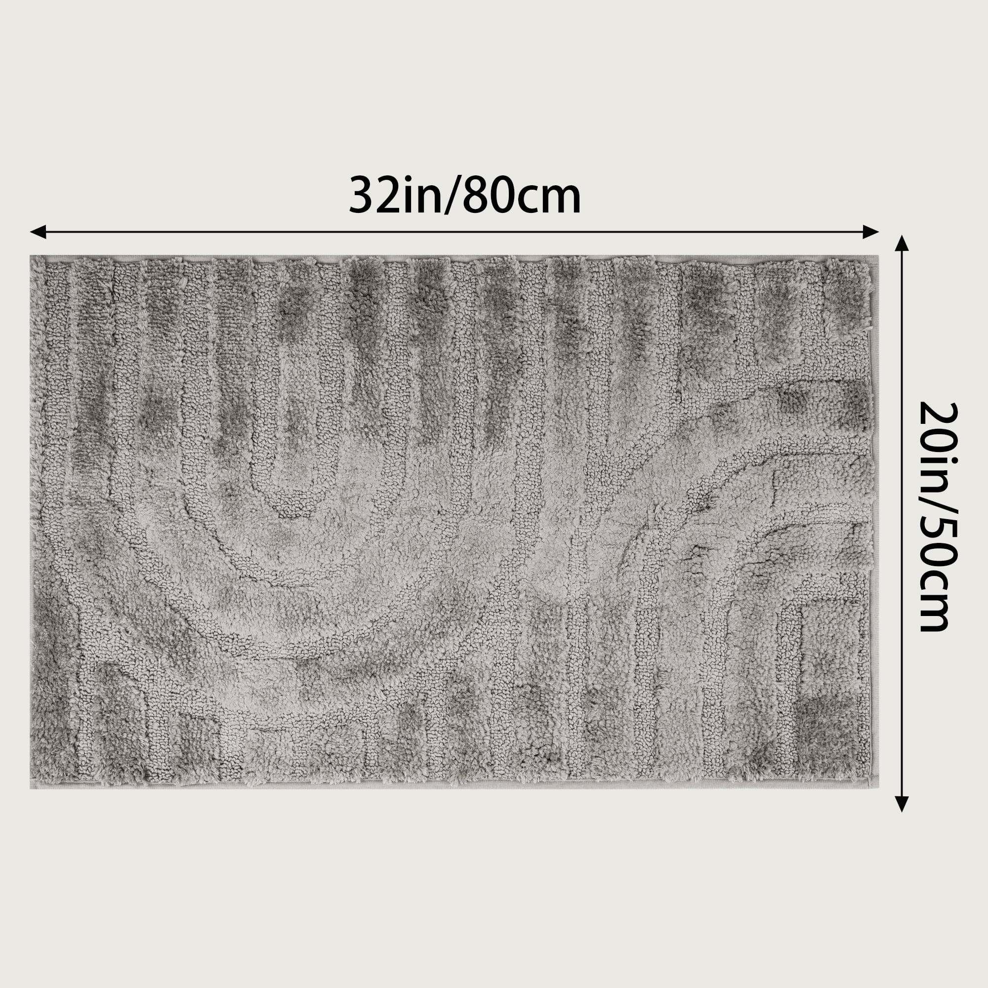 Unique Bargains Geometry Pattern Bathroom Rugs Mat Soft Bath Floor Rugs Grey 20" x 32"