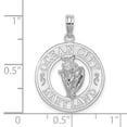 thumbnail image 2 of FJC Finejewelers 925 Sterling Silver Rhodium Plated Ocean City, MD Circle with Shell Charm 25 x 17 mm, 2 of 6