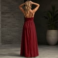 thumbnail image 7 of ClodeEU Women's V Neck Spaghetti Strap Backless Sleeveless Dress with Pockets ,Solid Color Casual Summer Maxi Dress Wine,Women's Plus M, 7 of 7
