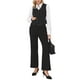 thumbnail image 2 of Chaleco formal de botón de cuello en V a rayas vintage para mujer INSPIRE CHIC M negro, 2 of 5