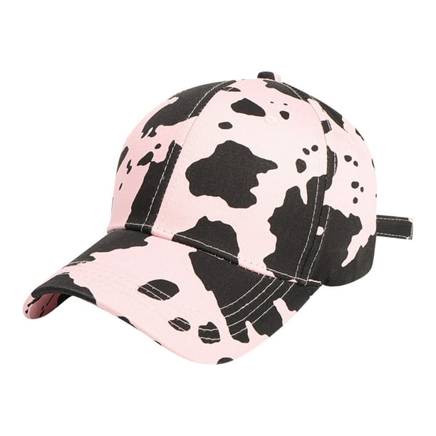 Mens Hat Adult Male Plain Trucker Hats for Men Cow Print Hat Unisex Cow  Print Baseball Cap Mens Mens Baseball Hat Casual Cotton Clothes(Pink,One  Size) 