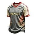 thumbnail image 3 of LNZGNM 2026 Mexico Soccer Jersey, Men’s V-Neck Short Sleeve Fan Shirt for Game Day, Training, Travel, and Casual Wear,Gray(S), 3 of 5