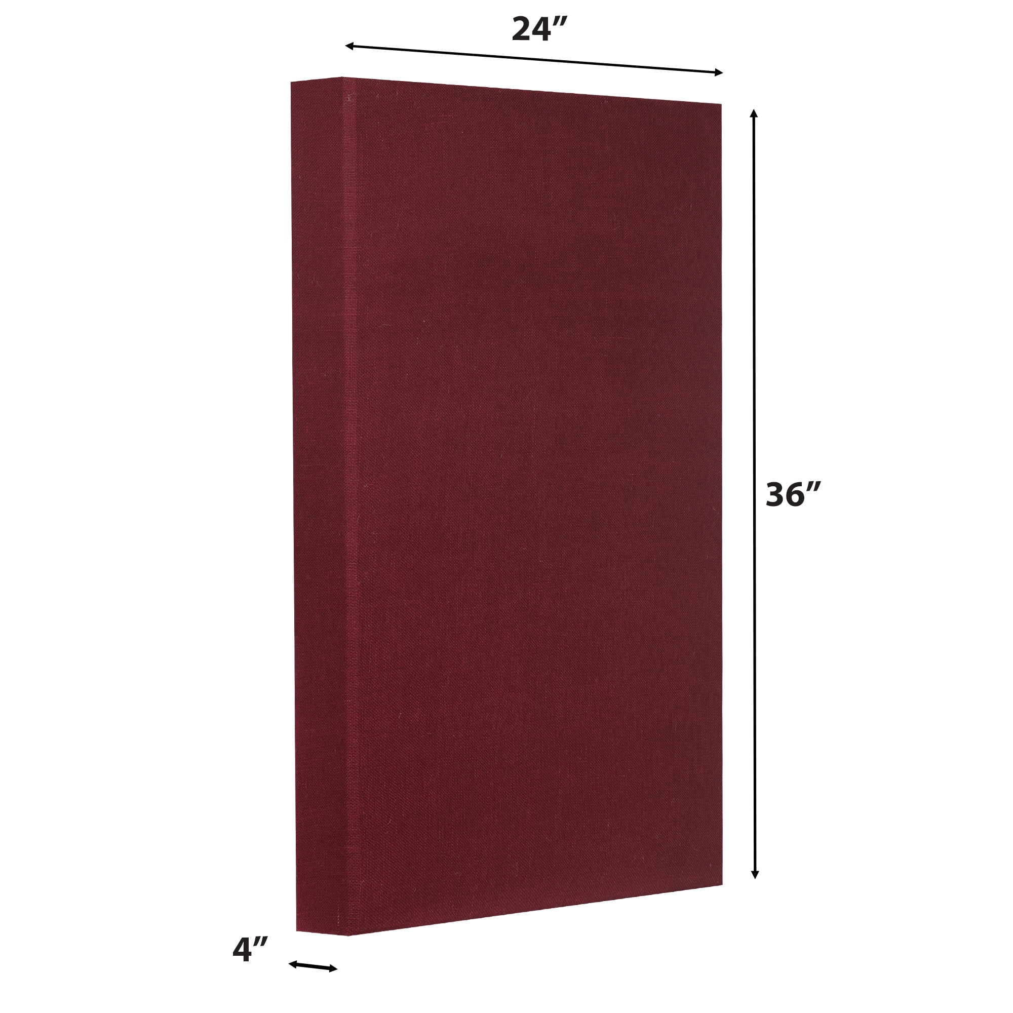 ATS Acoustics Sound Absorbing Acoustic Panel 24" x 36" x 4" Beveled Edge (Burgundy)