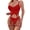 Red, variant on Lingerie Sets for Women Garter Belt Lace Bodysuit Teddy with Panty Outfits Red XS