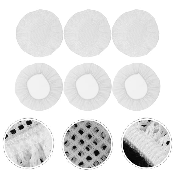 OUNONA Sleep Caps White Cotton Polyester Reusable Breathable Mesh Bonnets for Home