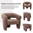 thumbnail image 5 of BRILHAMEZ Modern Velvet Barrel Accent Chair, Upholstered Single Sofa Lounge Chair for Living Room Bedroom, Brown, 5 of 8