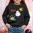 thumbnail image 2 of Ccpelsie Girls Oversized Sweatshirt Long Sleeve Crewneck Kids Lightweight Cute Pullover Tops(Black,2Y), 2 of 4