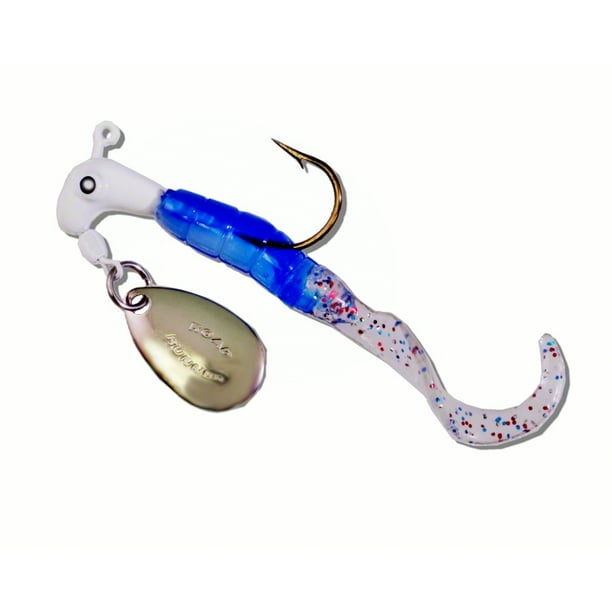 Road Runner 1602138 Curly Tail Jig With Spinner 1/16 oz White And Blue