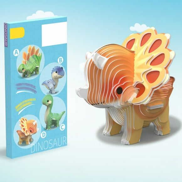 Hearth & Gear Children's Blind Dinosaur 3D Stereoscopic Puzzle Students DIY Manual Model 3 6 Years Old Early Education Educational Toy Alphabet Memory Game for Toddlers Circuit Games for Kids 12 Boys