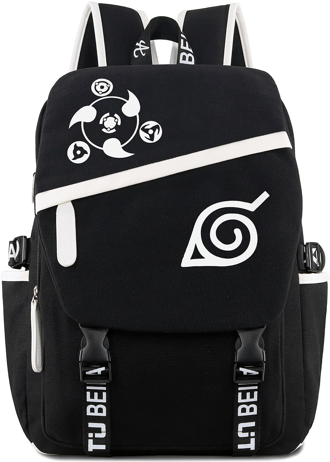Roffatide Anime Naruto Backpack Luminous Canvas School Bag Printed Flap Book Bag Laptops Back Pack
