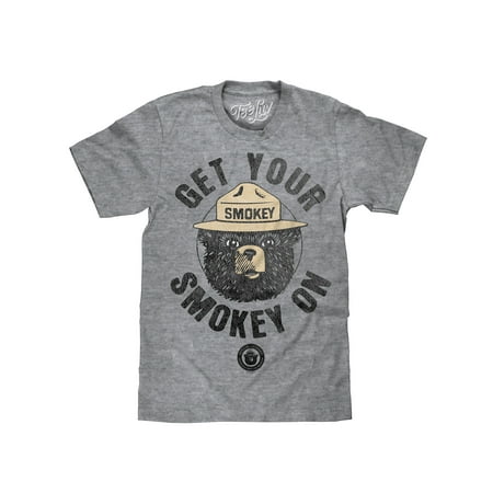tee luv smokey the bear get your smokey on t-shirt | soft touch (Best Place To Get T Shirts Made)