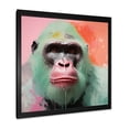 thumbnail image 2 of Designart "Vibrant Gorilla Portrait in Green and Pink" Animals Framed Wall Art Decor - Modern Green Gorilla Living Room Framed Canvas Art, 2 of 6