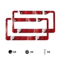 thumbnail image 3 of A Pair Of License Plate Frame Sunscreen Corrosion Resistant Rust 12.3×6.3in With Accessories Suitable For Any Car Red Marble_1, 3 of 8