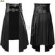 thumbnail image 4 of Falda plisada punk para cosplay, cinturón de cuero gótico para hombre, falda escocesa de guerrero romano medieval, falda de metal asimétrica, disfraz de Halloween negro, 4 of 5