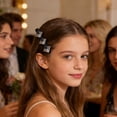 thumbnail image 4 of 4 estilos de pinzas para el pelo trenzadas con piedras de cristal brillantes, plástico + pedrería, sujeción segura que no daña el cabello, para mujeres y niñas, uso diario, fiestas y bodas, 4 of 4