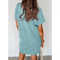 thumbnail image 3 of Lucoss Robe T-Shirt Mini à Manches Courtes Col Rond Décontractée d'Été pour Femmes, S-2TG, 3 of 5