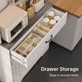 thumbnail image 5 of Aiho Kitchen Pantry Cabinet with Countertop Kitchen Hutch Storage Cabinet 71" Tall Pantry Coffee Bar with Storage, Modern Kitchen Hutch with Microwave Stand for Dining Room, Kitchen - White+Grey, 5 of 11