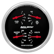 Autometer 1410 Designer Black Quad Gauge, 5", 240 Ohm Empty-33 Ohm Full, Electric