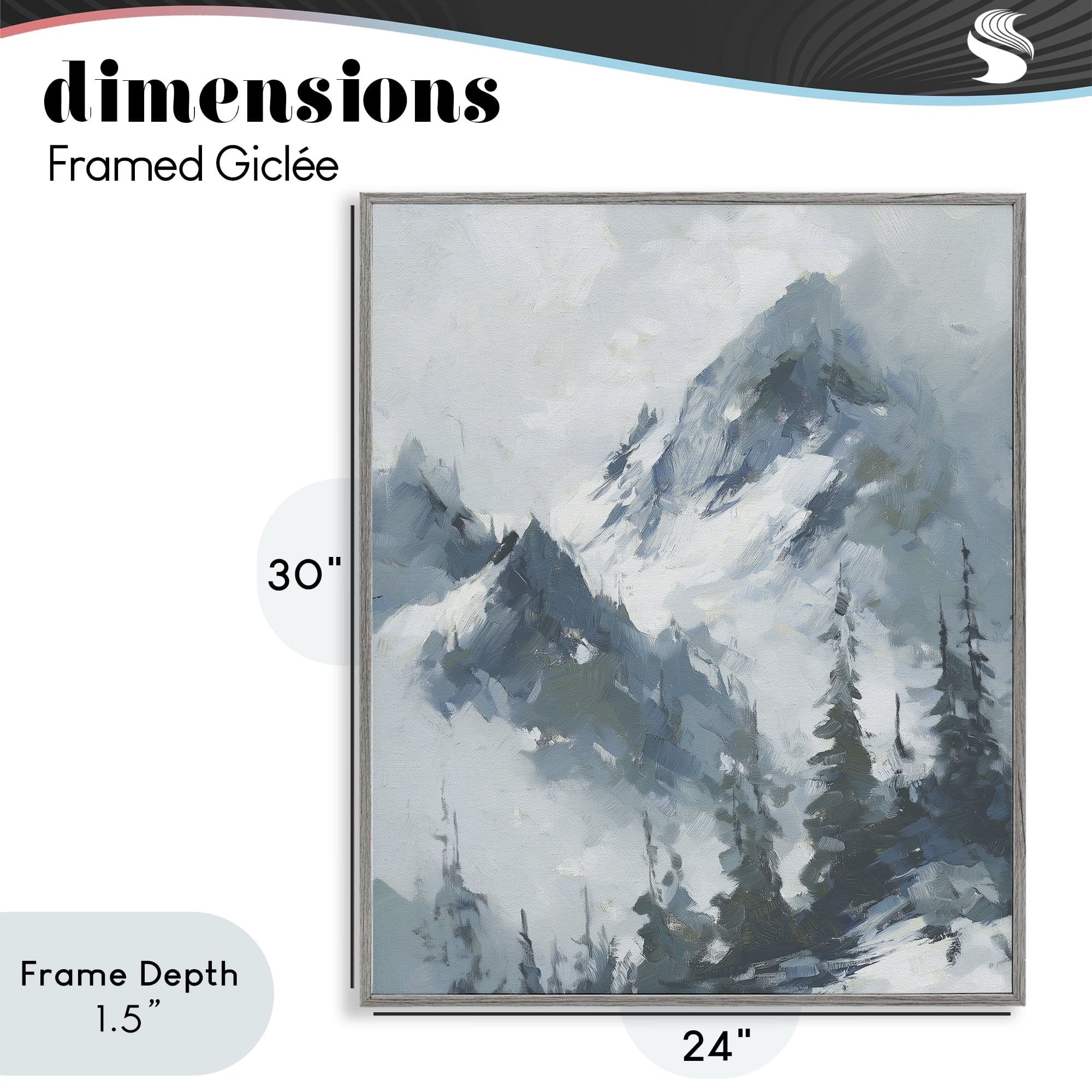 Stupell Industries Frozen Majesty Mountains Gray Framed Giclee Art, design by Svetlana Aleynikova