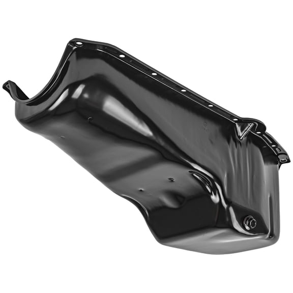 JEGS Stock Replacement Oil Pan for 1955-1979 Chevy Small Block Engines w/Left Hand Dip Stick & 2-Piece Rear Main Seal [Black]